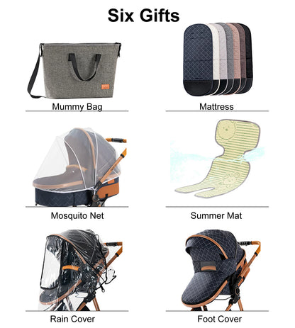Luxury 3-in-1 High Landscape Baby Pushchair childrensterritory