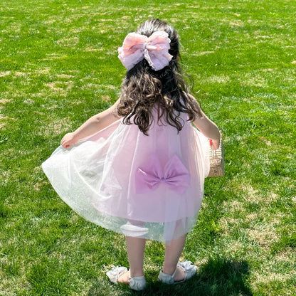 Little Girls Stylish Bow Design A-Line Princess Yarn Skirt Dresses