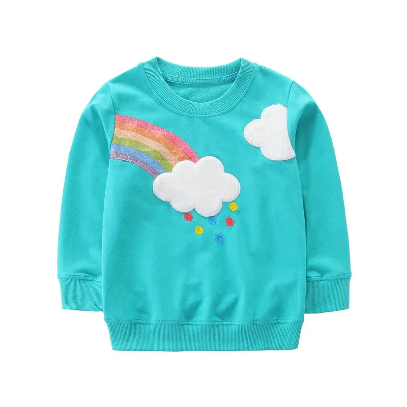 Various Cartoon Design Little Girls' Long Sleeve Sweatshirts