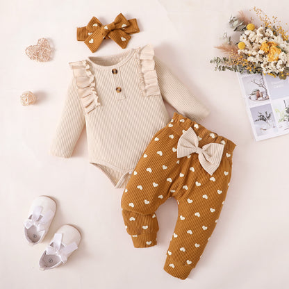 Baby Girl Printed 3 Pieces Outfits New Born Clothes Set childrensterritory