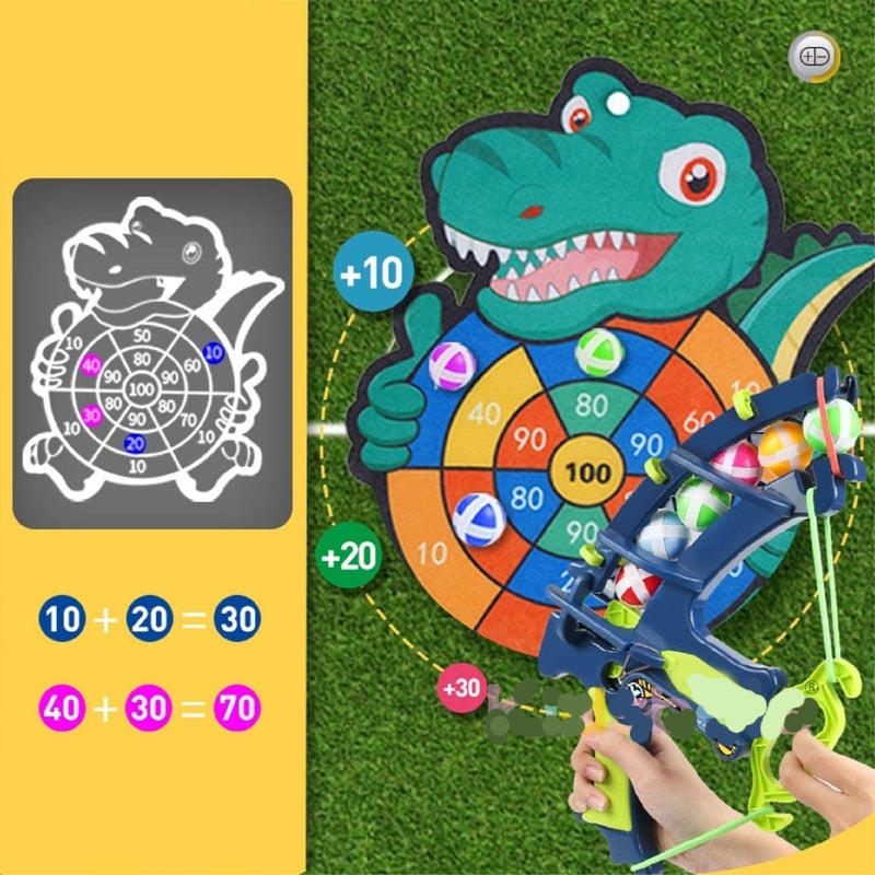 Kids Animal Design Sticky Ball Bow Target Dartboard Toy Set childrensterritory