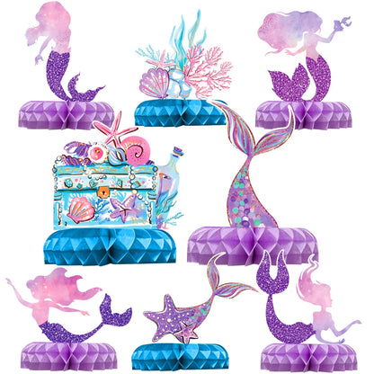 Mermaid-themed Kids Birthday Party Decorations and Tableware Set