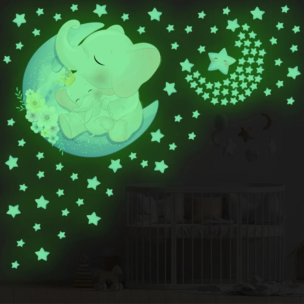 Glow In The Dark Combination Cartoon Stickers For Kids Room childrensterritory