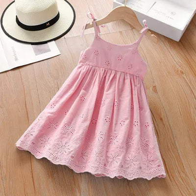 Little Girls Hollow out Lace Princess Tutu Party Dress for Summer