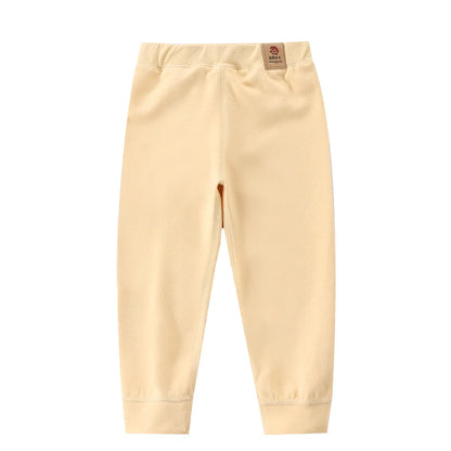 Pure Color Velvet Casual Kids Trousers for Spring and Autumn childrensterritory
