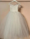 Embroidery Design Girls' White Ivory First Communion Dress childrensterritory