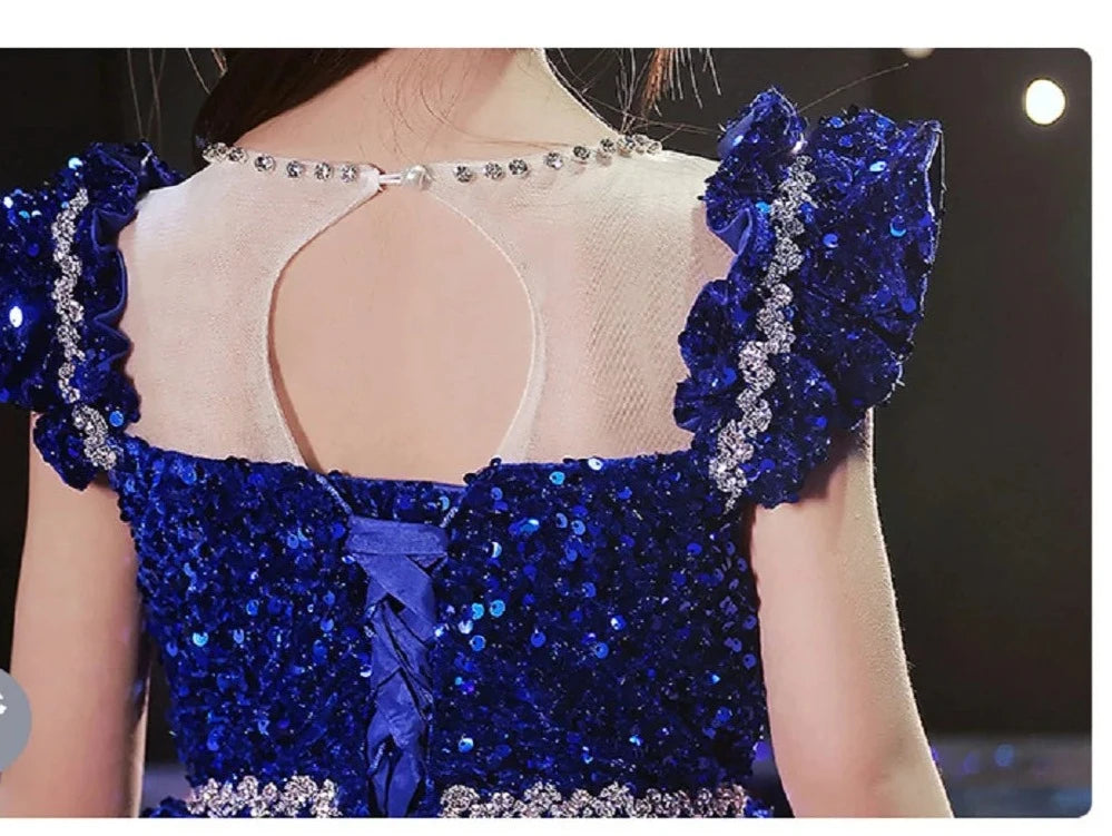 Kids Girls Elegant Princess Sequin Evening Prom Party Dresses/Gown childrensterritory