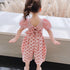 Kids Girls Backless Short Sleeve Top + Loose Cropped Pants Set childrensterritory
