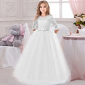 Little Girls Lace Design Long Party Dresses childrensterritory