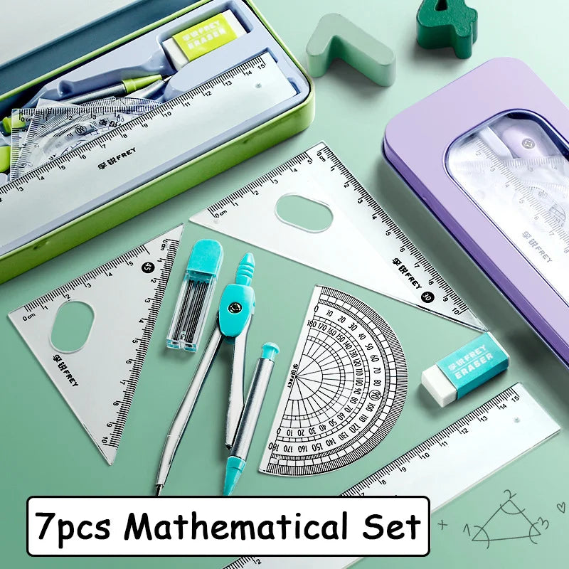 7 Pcs/set Multi-Functional Mathematical Rulers Set childrensterritory