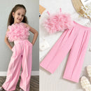 Kids Girls' Floral Top and Wide Leg Pants 2Pcs Summer Sets