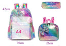 Kids Girls Bowknot Cute Sequin School Backpack with Lunch Box