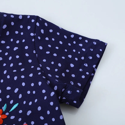 Kids Girls Cartoon Embroidered Summer Dresses childrensterritory