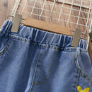 Kids Girls Butterfly Print Autumn Jeans childrensterritory