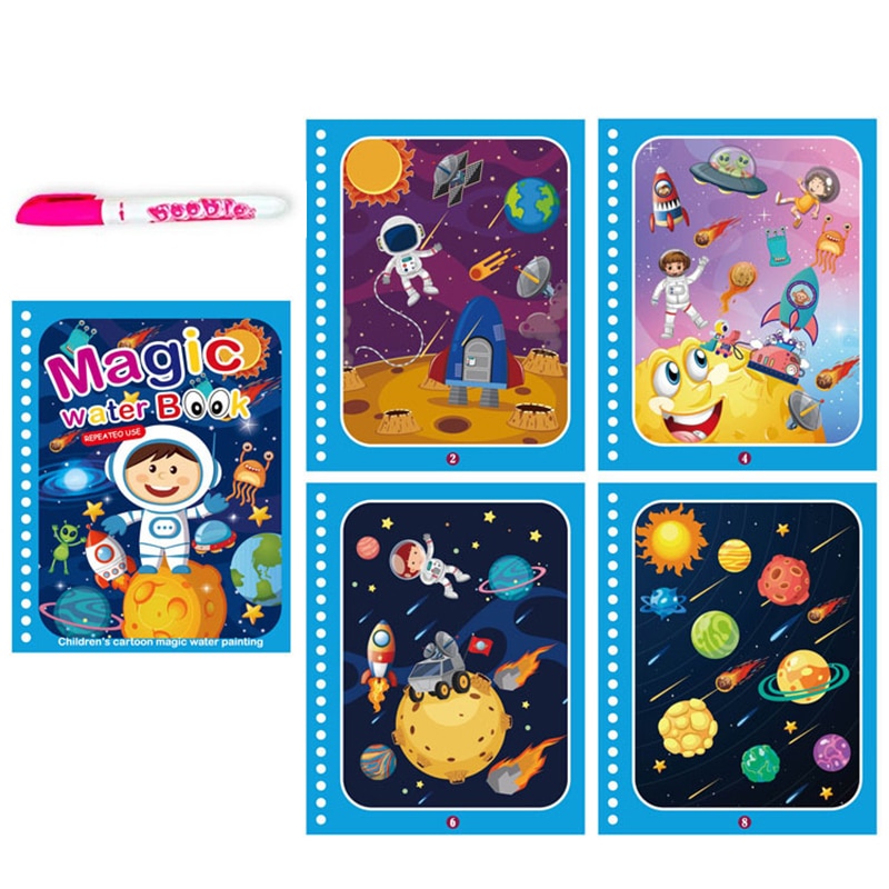 Reusable Magical Water Drawing Book with Pen Kids Toys childrensterritory