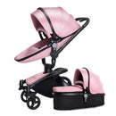 Two-way Foldable PU Leather Baby Stroller With Carseat