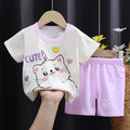 Little Boys Girls Cartoon Print Cotton Clothing Sets childrensterritory