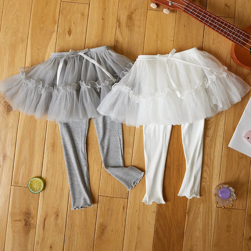 Kids Girls Two in One Mesh SKirt with Leggings childrensterritory