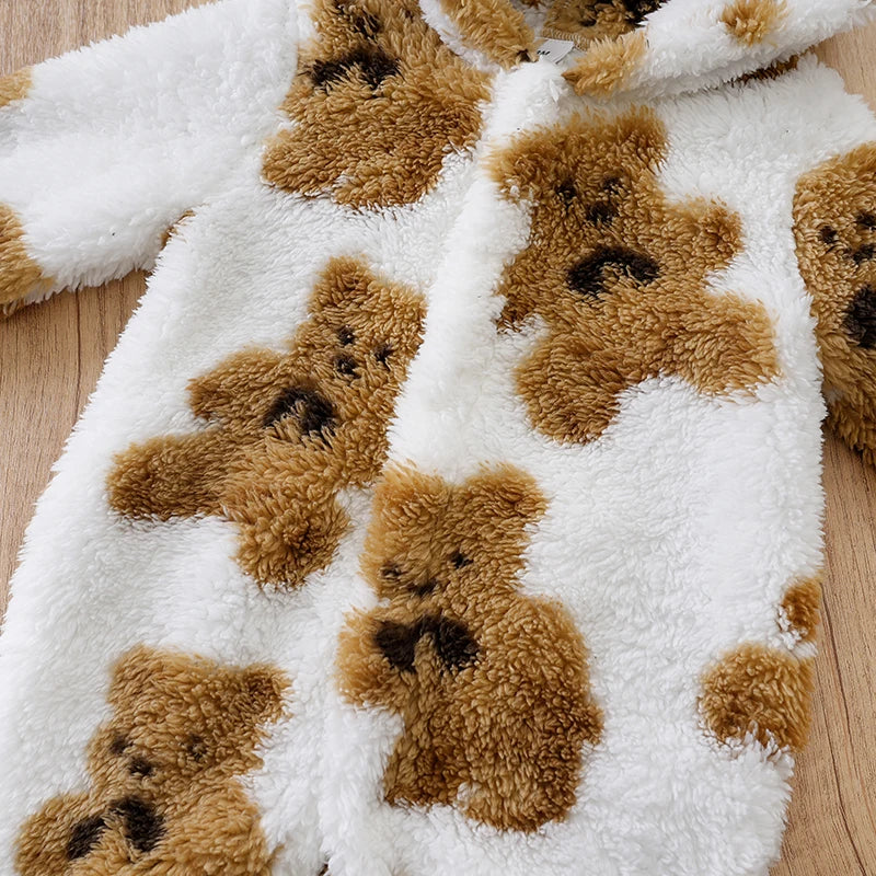 Baby Kids Cute Bear Print Winter Bodysuits