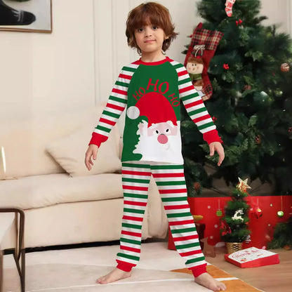 Santa Claus Striped Xmas Sleepwear For Whole Family