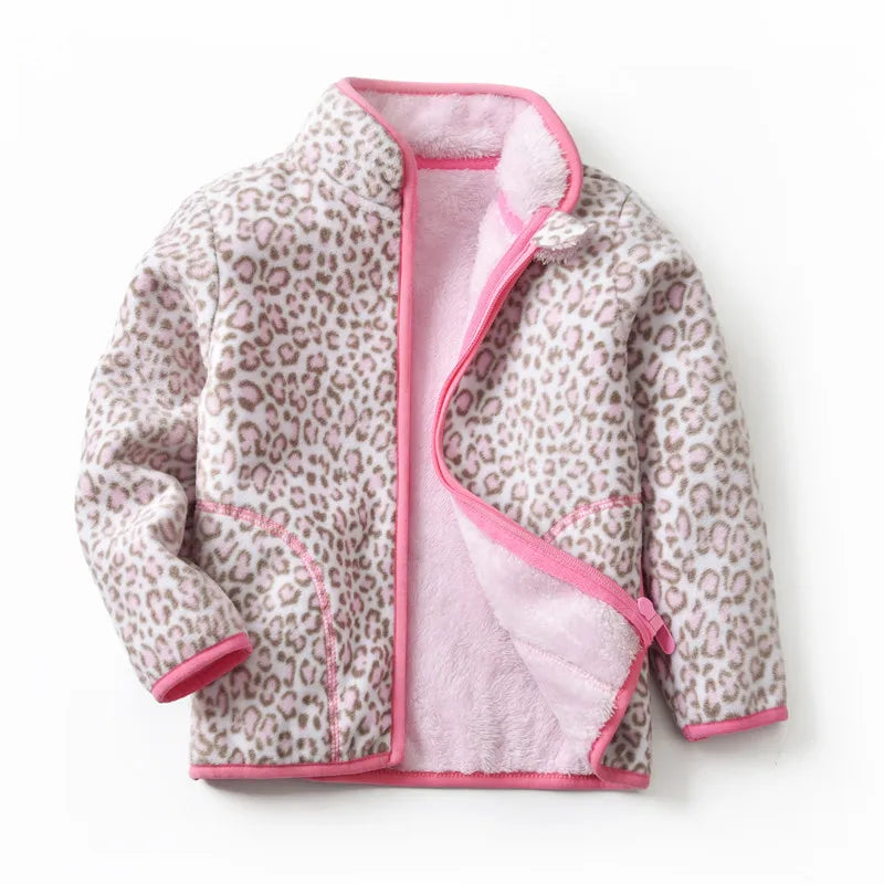 Little Girls Printed Winter Fleece Jackets childrensterritory