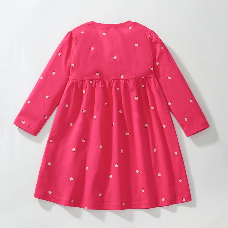 Long Sleeves Unicorn Print Casual Dresses For Girls childrensterritory