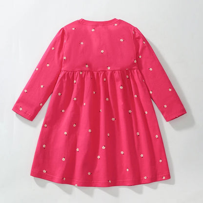 Long Sleeves Unicorn Print Casual Dresses For Girls childrensterritory