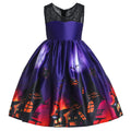 Vampire Pumpkin Print Halloween Costume for Kids Girls