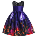 Vampire Pumpkin Print Halloween Costume for Kids Girls