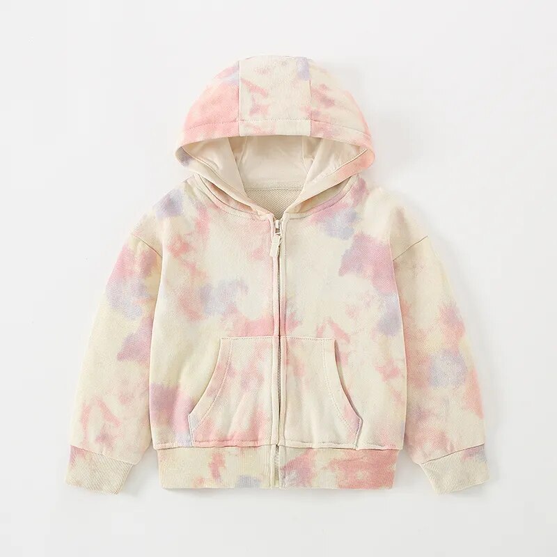 Kids Girl Flowers Cartoon Print Hooded Jackets Windbreaker childrensterritory