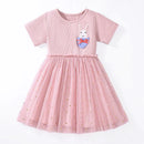 Cartoon Embroidered Little Girls Summer Cotton Dresses childrensterritory
