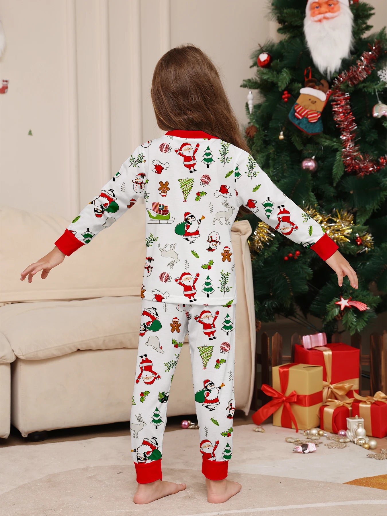 Kids' Long-Sleeved Christmas Print Clothing Set childrensterritory