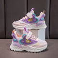Heart-shaped Breathable Mesh Kids Girls Pink Sports Shoes
