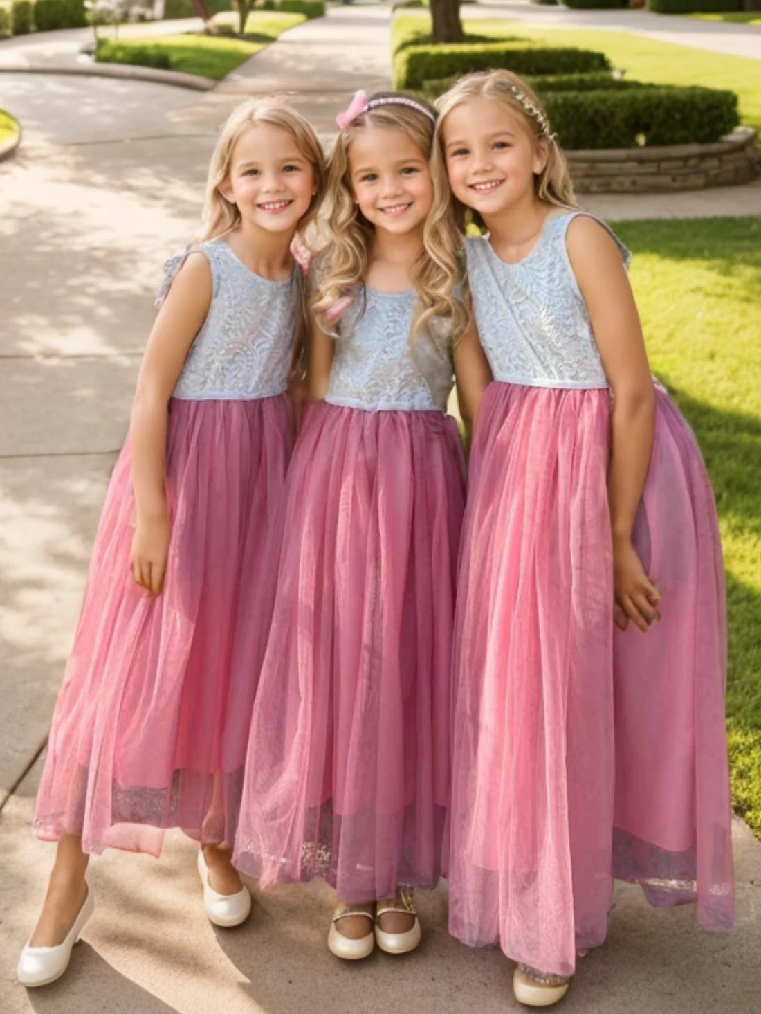 Little Girls Flower Lace Design Summer Birthday Dresses childrensterritory