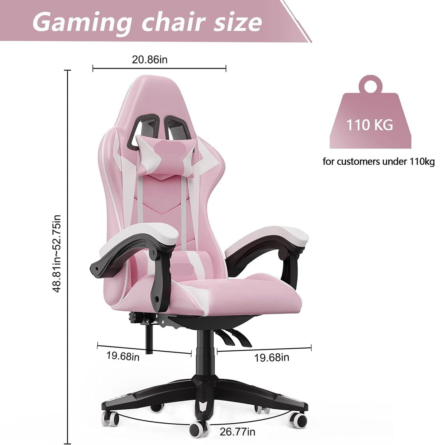 Adjustable Gamer Chairs with Lumbar Cushion + Headrest childrensterritory