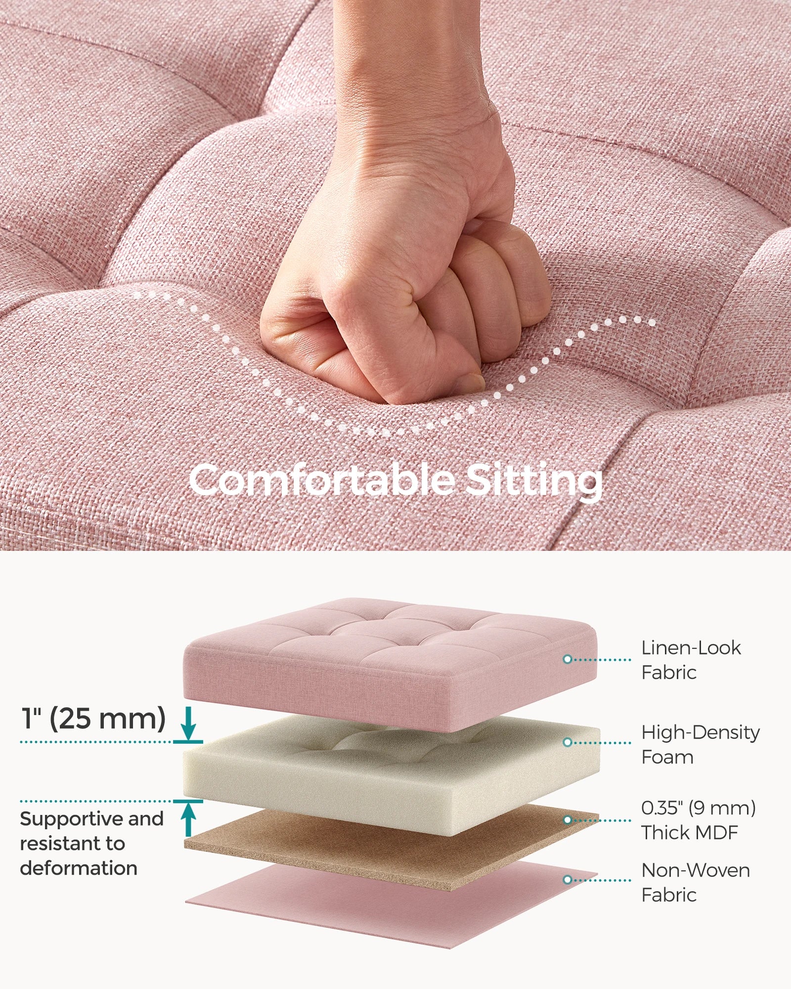 Foldable 43-Inch Storage Ottoman Bench for Home childrensterritory