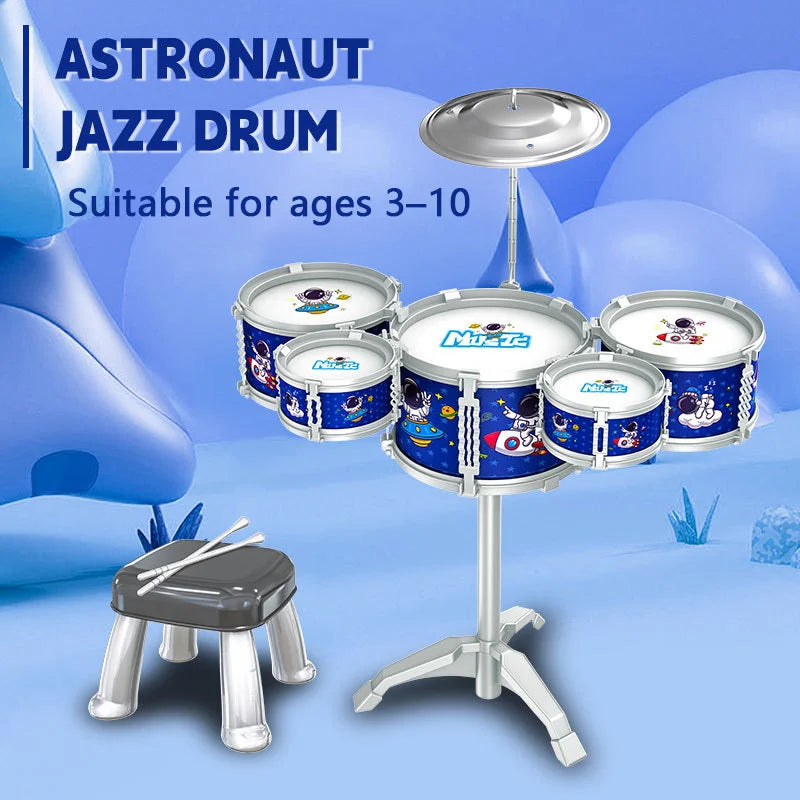Kids Musical Instruments Toy- Mini Jazz Drum Set with Stool