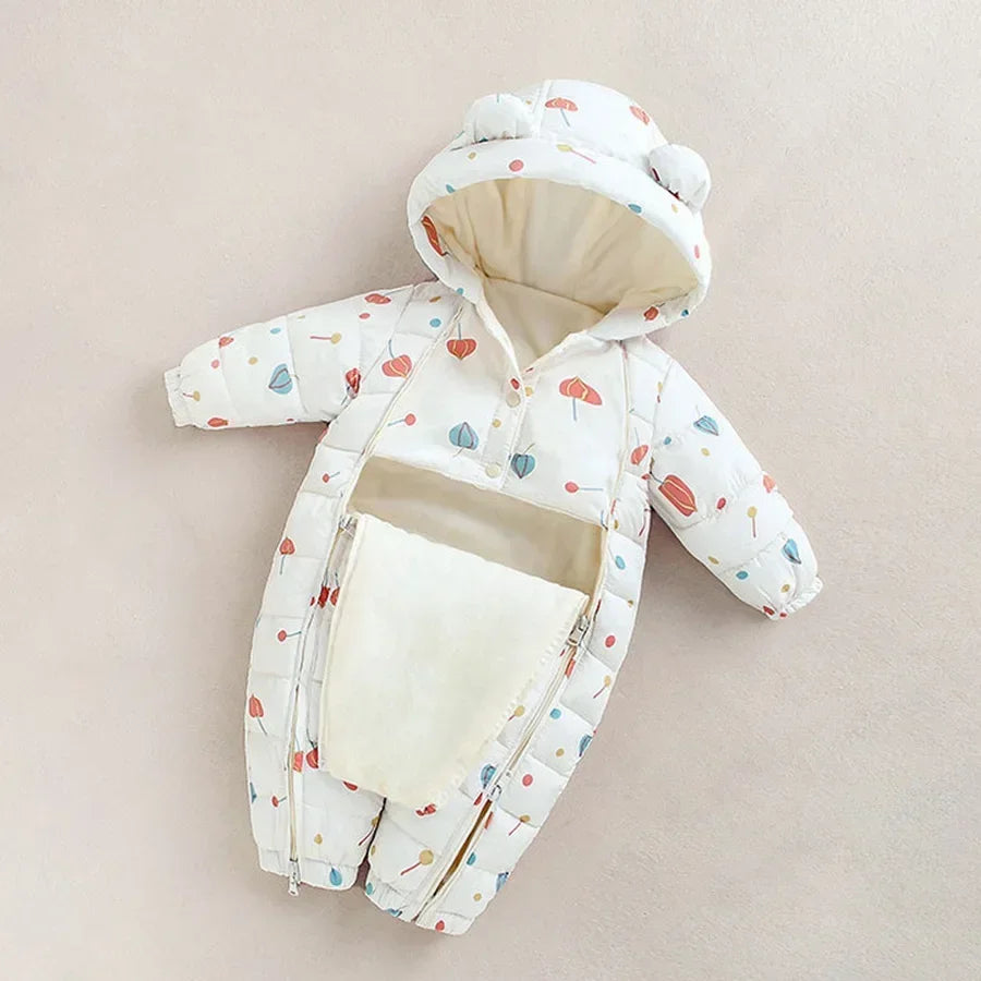 Newborn Thicken Hooded Autumn Winter Romper childrensterritory
