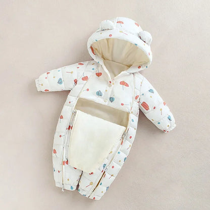 Newborn Thicken Hooded Autumn Winter Romper childrensterritory