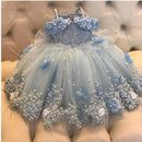 Girls' Sleeveless Flower Lace Design Party Dresses