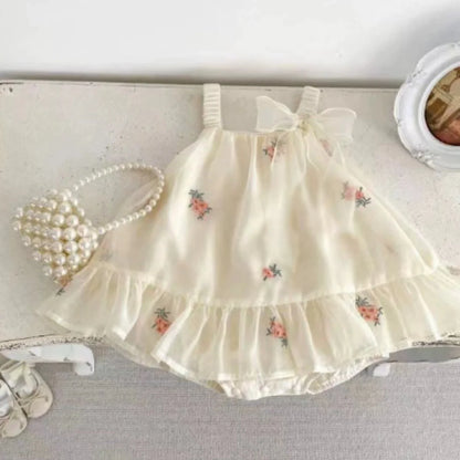 Baby Girl Lace Flower Sleeveless Summer Romper