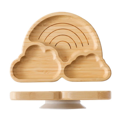 Baby Wooden Tableware Set with Silicone Suction Handle childrensterritory