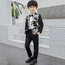 Kids Boys 3PCS Flower Jacket Pants Bowtie Formal Suit childrensterritory