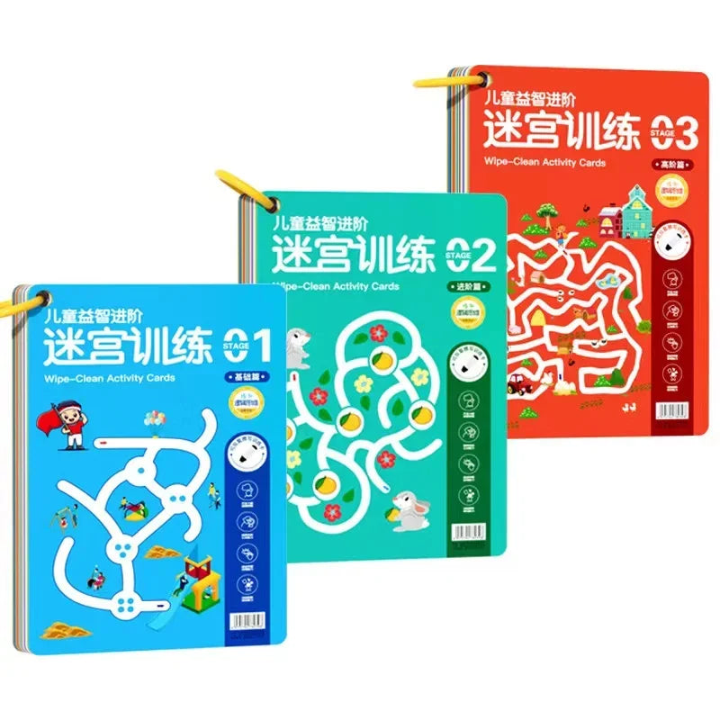 Reusable Concentration Maze Training Book for Kids childrensterritory