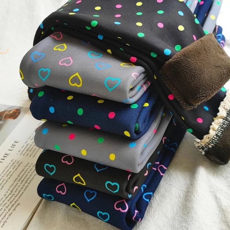 Printed Warm Velvet Leggings for Kids Girls childrensterritory