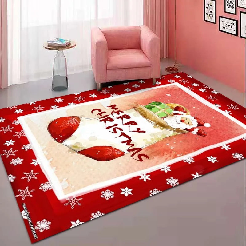 Large Non-Slip Christmas Carpet for Home Decor