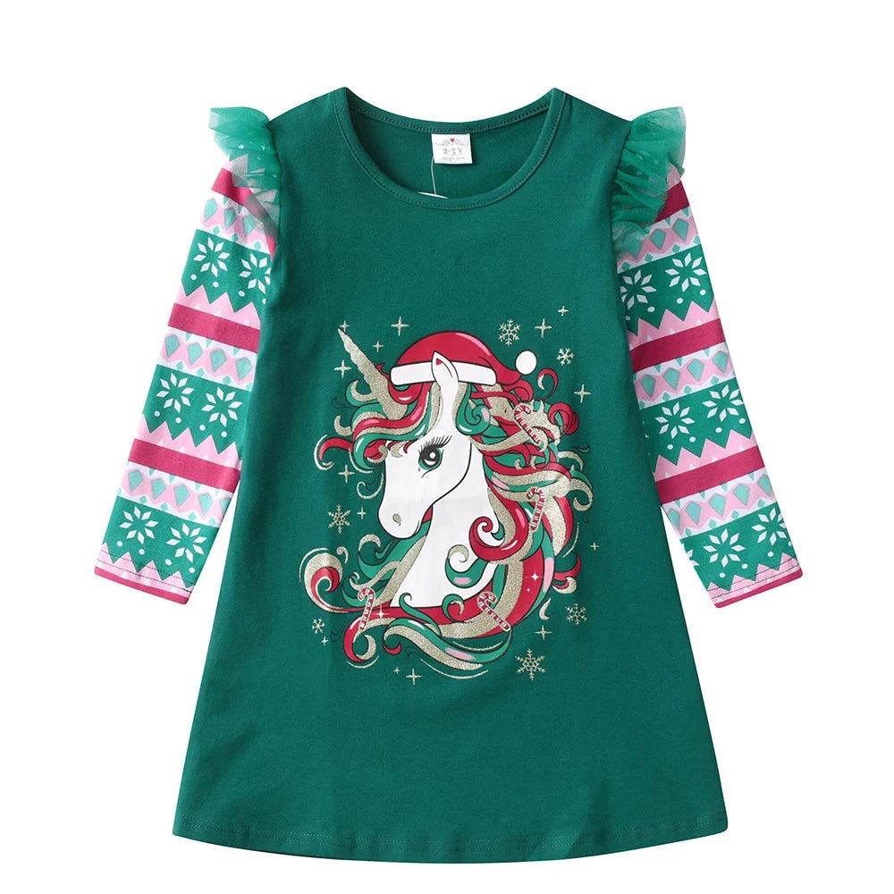Girls Unicorn Printed Full Sleeve Straight Top childrensterritory