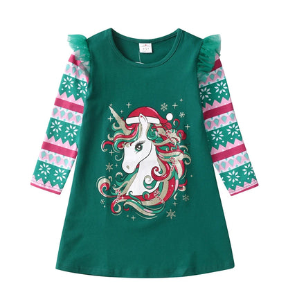 Girls Unicorn Printed Full Sleeve Straight Top childrensterritory