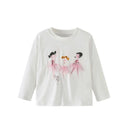 Girls' Long-Sleeved Cartoon Print Casual Tops childrensterritory