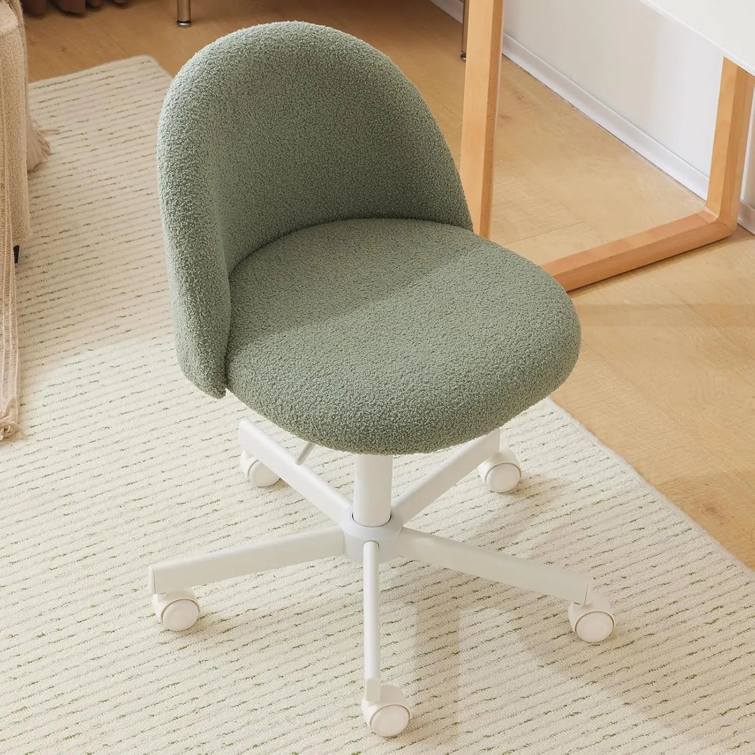 Wheeled, Armless Office Chair with Lumbar Support childrensterritory